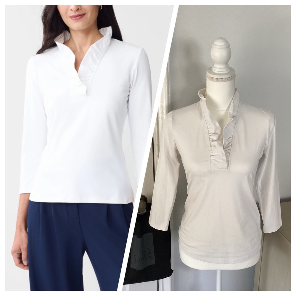 J.McLaughlin Durham Ruffle Top - white XS